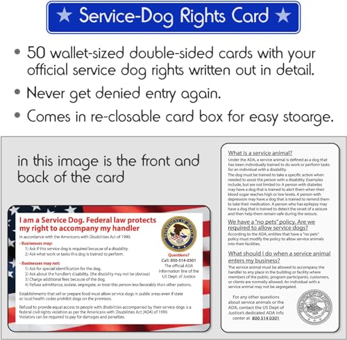 Pelto ESA Dog Vest + ID Tag + 50 ADA Information Cards - Emotional Support Dog Harness in Sizes X Small to XX-Large Metal Dog Tag Durable Clip Service Dog Information Cards - Image 4