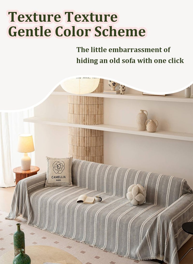 فلاي رود غطاء أريكة، بطانية أنيقة، بطانية أريكة مع شرابة، للمنزل والمكتب والسفر والتخييم (بطانية قابلة للعكس، 180 * 230 سم) - Image 3