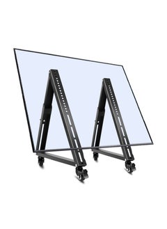 XiuWoo Low Height Mobile TV Stand for 32 to 65 inch Flat Curved Screens, LED LCD, Adjustable Floor Monitor Cart, Rolling TV Mount with Wheels  - Image 1