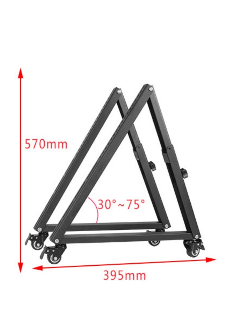 XiuWoo - Low Height Mobile TV Stand for 32 to 65 inch Flat Curved Screens, LED LCD, Adjustable Floor Monitor Cart, Rolling TV Mount with Wheels - Image 1