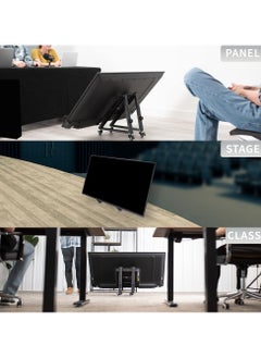 XiuWoo Low Height Mobile TV Stand for 32 to 65 inch Flat Curved Screens, LED LCD, Adjustable Floor Monitor Cart, Rolling TV Mount with Wheels  - Image 2