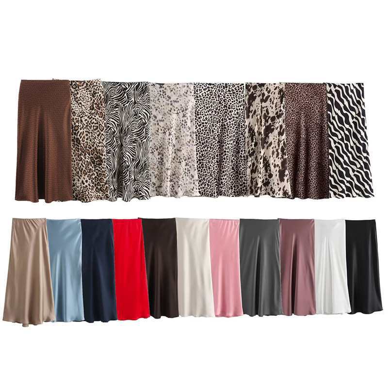 Silk Satin Multi-Color Skirt New Midi Texture Fashion Autumn Style Women'S Clothing - Image 2