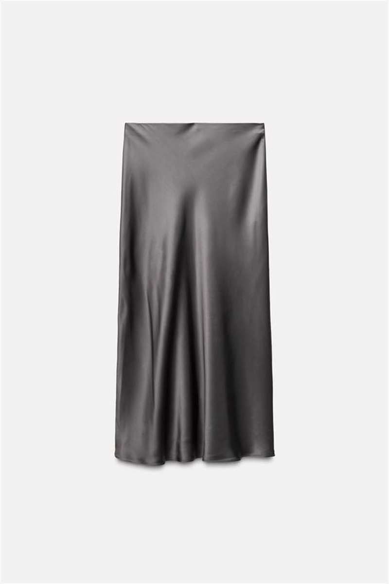 Silk Satin Multi-Color Skirt New Midi Texture Fashion Autumn Style Women'S Clothing - Image 1