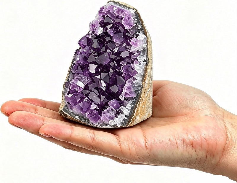 jaffiust Crystal, 650-700 Gram Amethyst Geode Raw Natural Stone - Image 1