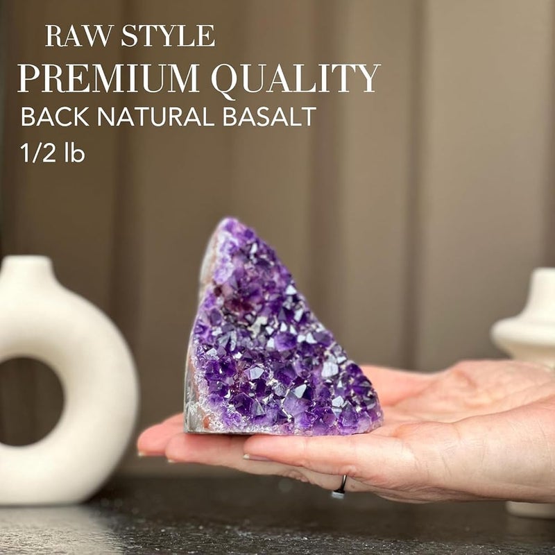 jaffiust Crystal, 650-700 Gram Amethyst Geode Raw Natural Stone - Image 4