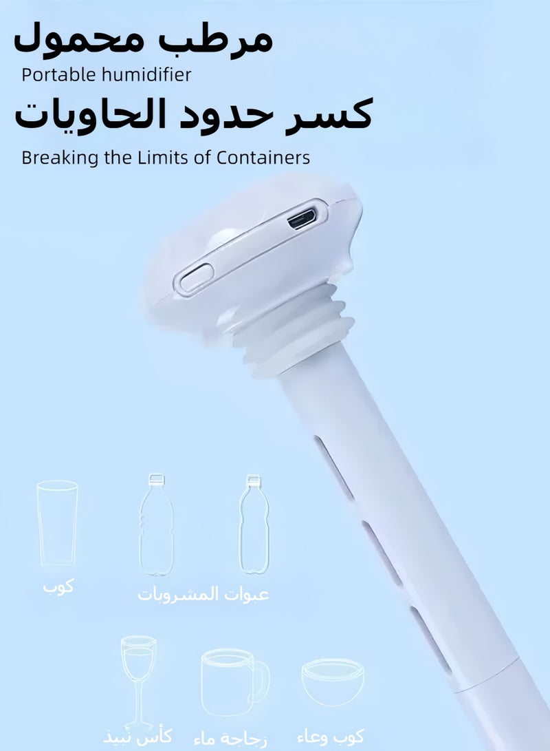 مرطب هواء صغير محمول مع وظيفة الإضاءة الليلية، تنوع الحاويات، إيقاف التشغيل التلقائي، مرطب صغير سهل الاستخدام للسفر، ترطيب في أي وقت - Image 2