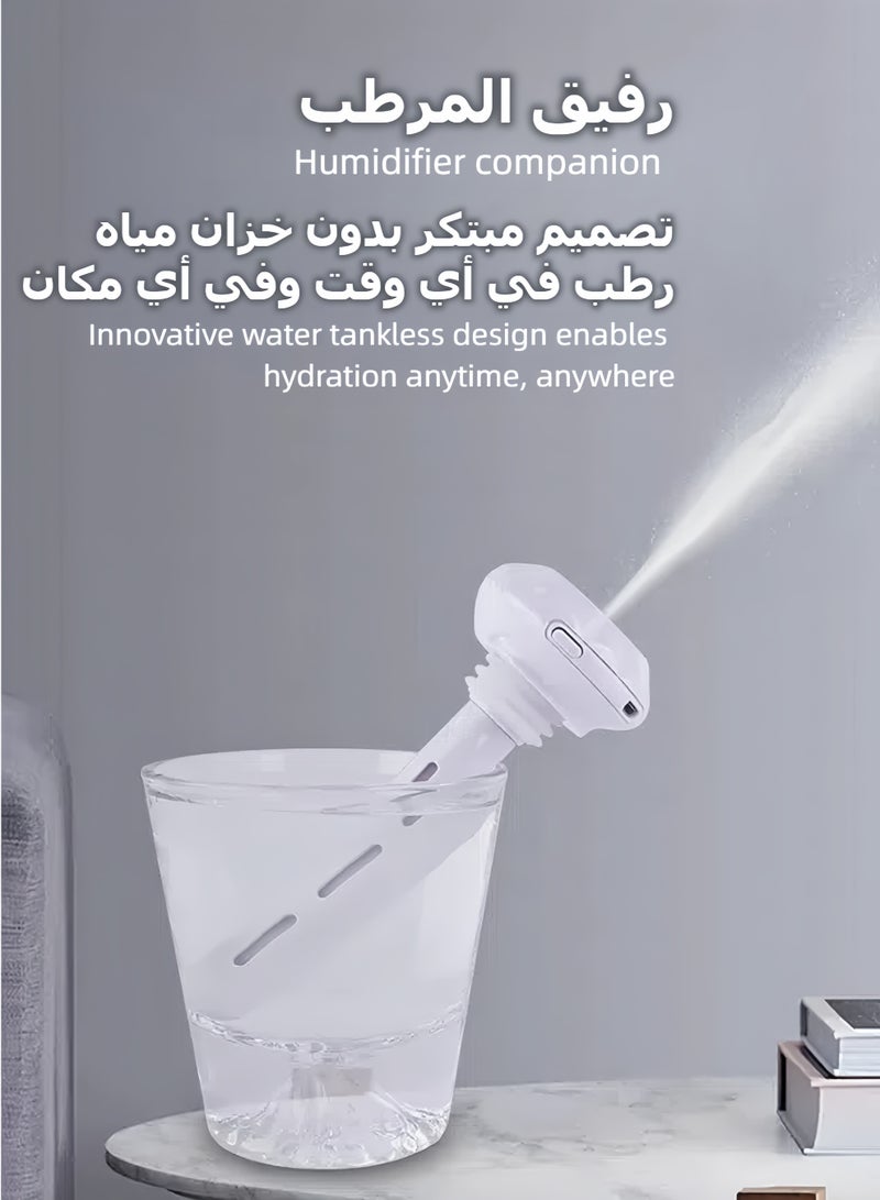 مرطب هواء صغير محمول مع وظيفة الإضاءة الليلية، تنوع الحاويات، إيقاف التشغيل التلقائي، مرطب صغير سهل الاستخدام للسفر، ترطيب في أي وقت - Image 3