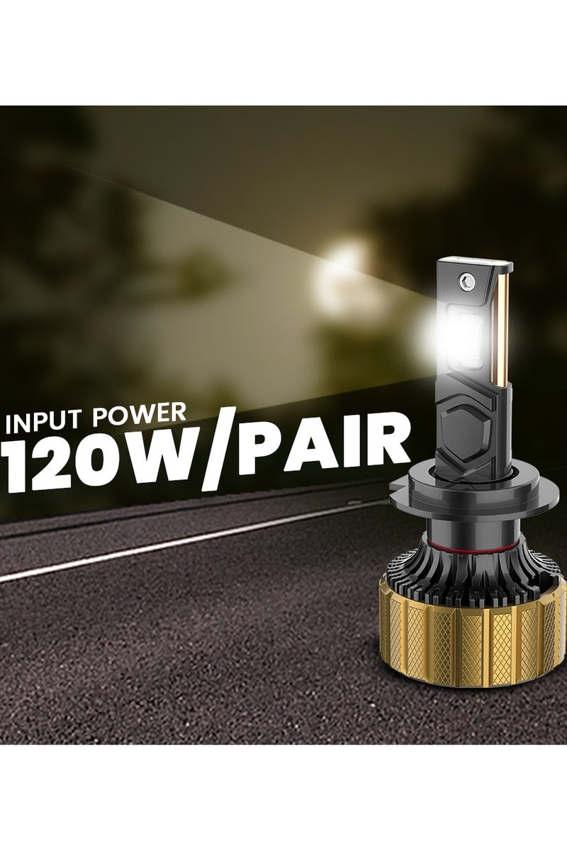 Toby's Toby’s EC60 9005/9006 120W LED Headlights – 12,000LM Ultra Bright, IP65  Waterproof, Flicker-Free, Can-Bus Ready with Aviation Aluminum Cooling & Flicker-Free Driving Light Upgrade  - Image 2