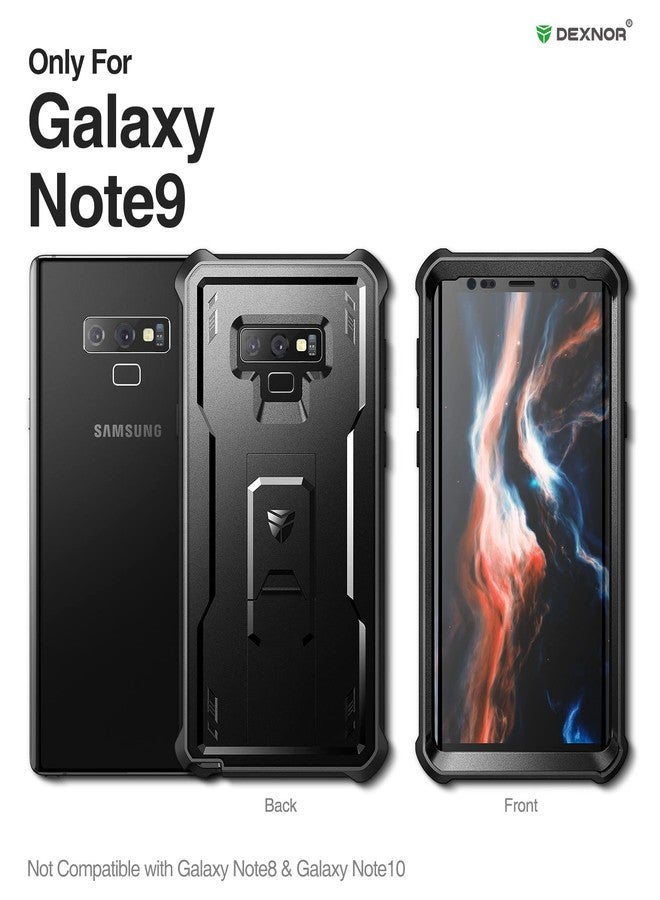 Dexnor Full Body Case for Samsung Galaxy Note 9/6.4 inches, [Built in Screen Protector and Kickstand] Heavy Duty Military Grade Protection Shockproof Protective Cover for Galaxy Note 9,Black - Image 2