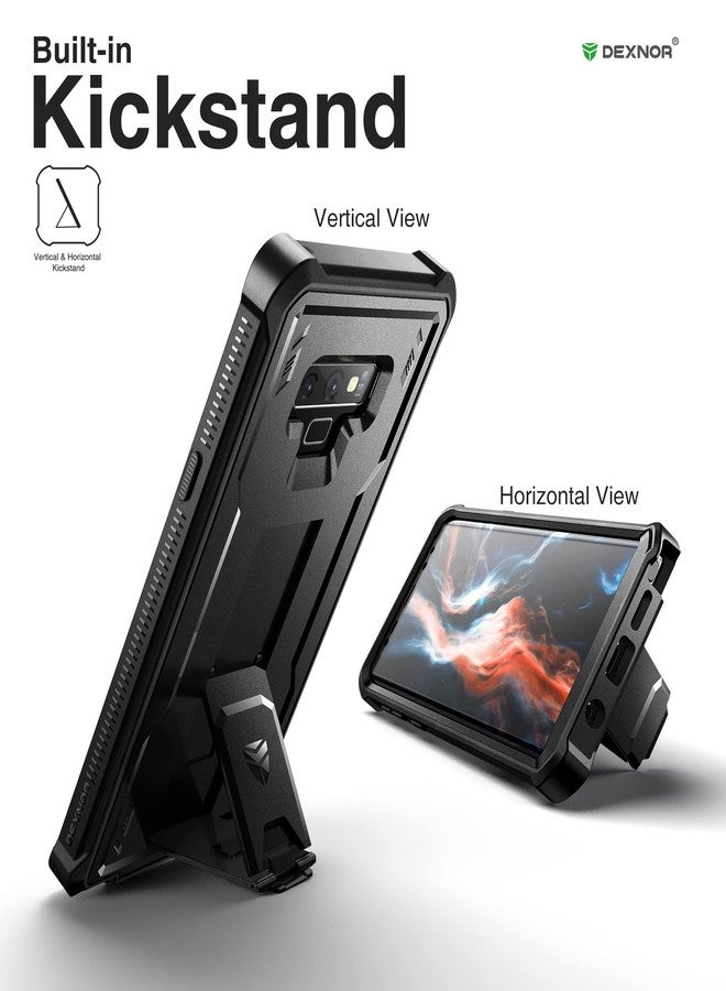 Dexnor Full Body Case for Samsung Galaxy Note 9/6.4 inches, [Built in Screen Protector and Kickstand] Heavy Duty Military Grade Protection Shockproof Protective Cover for Galaxy Note 9,Black - Image 4