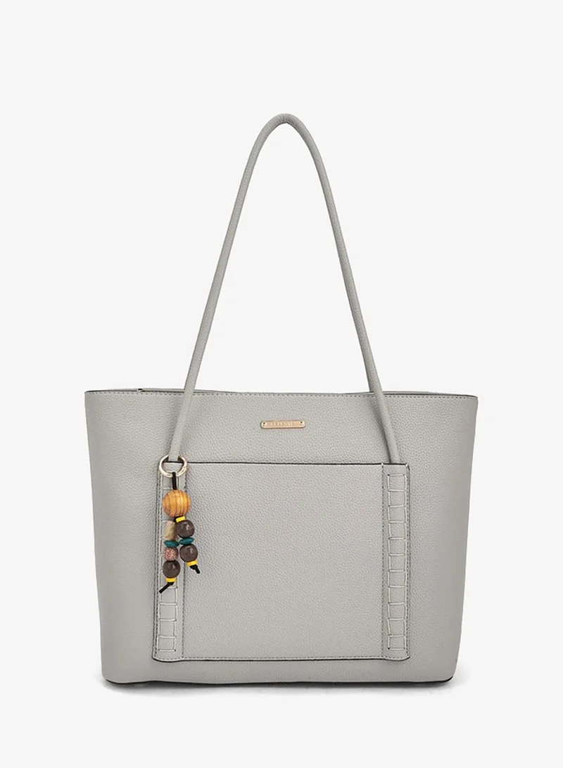 سيليست Textured Tote Bag With Bag Charm
