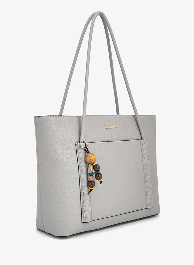 سيليست Textured Tote Bag With Bag Charm
