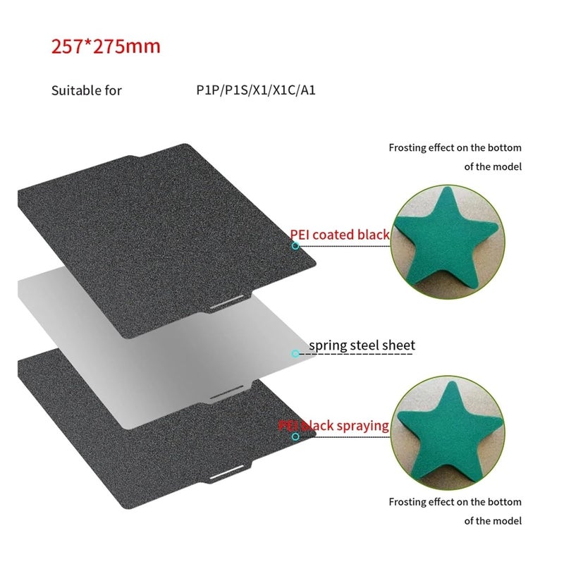 Octagram Color Spring Steel PEI Build Plate For Bambu Lab P1S P1P X1 X1C Upgrades - Image 5