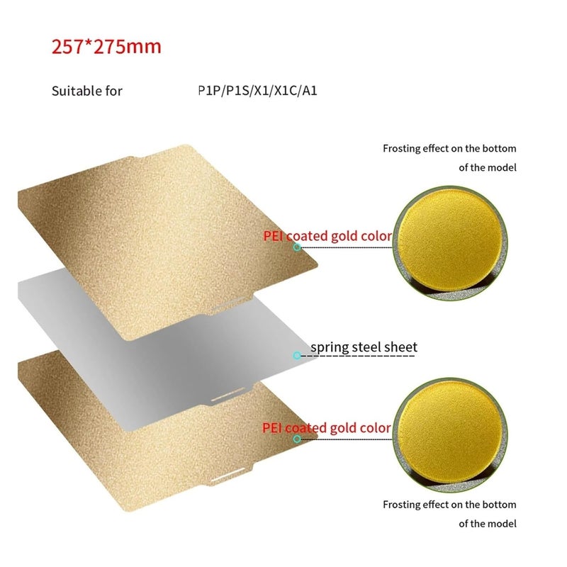 Octagram Color Spring Steel PEI Build Plate For Bambu Lab P1S P1P X1 X1C Upgrades - Image 4