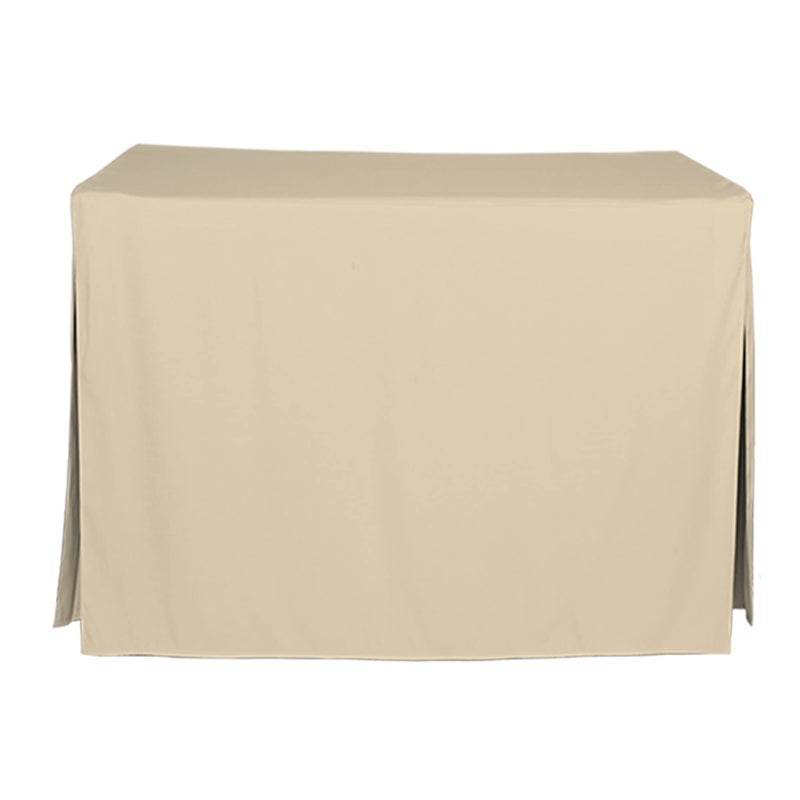 Tablevogue 1C42128 Event Linens Washable Microfiber 4Foot Fitted Tablecloth Cover for Rectangular Buffet Table Parties Holiday Dinner 4Foot Beige