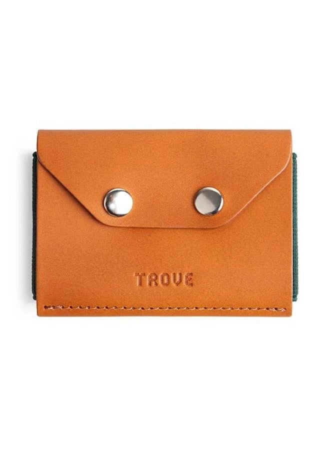Trove The third edition card wallet in camel and green from Trove - Image 1