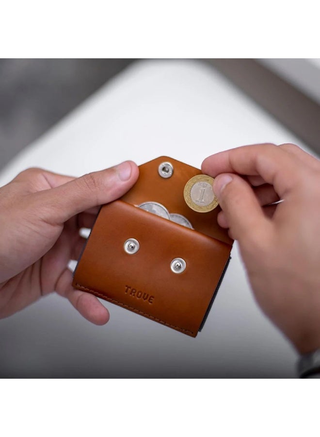 Trove The third edition card wallet in camel and green from Trove - Image 2