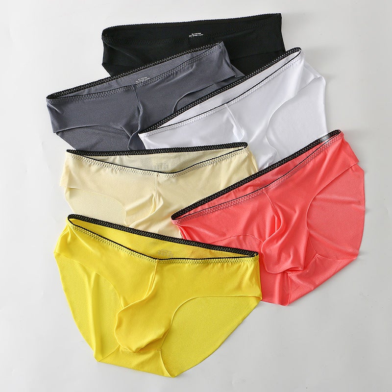 Spring And Ice Silk Underwear Men'S Briefs Quick-Drying Breathable Fruit Color Separation Youth Large Size Briefs - Image 3