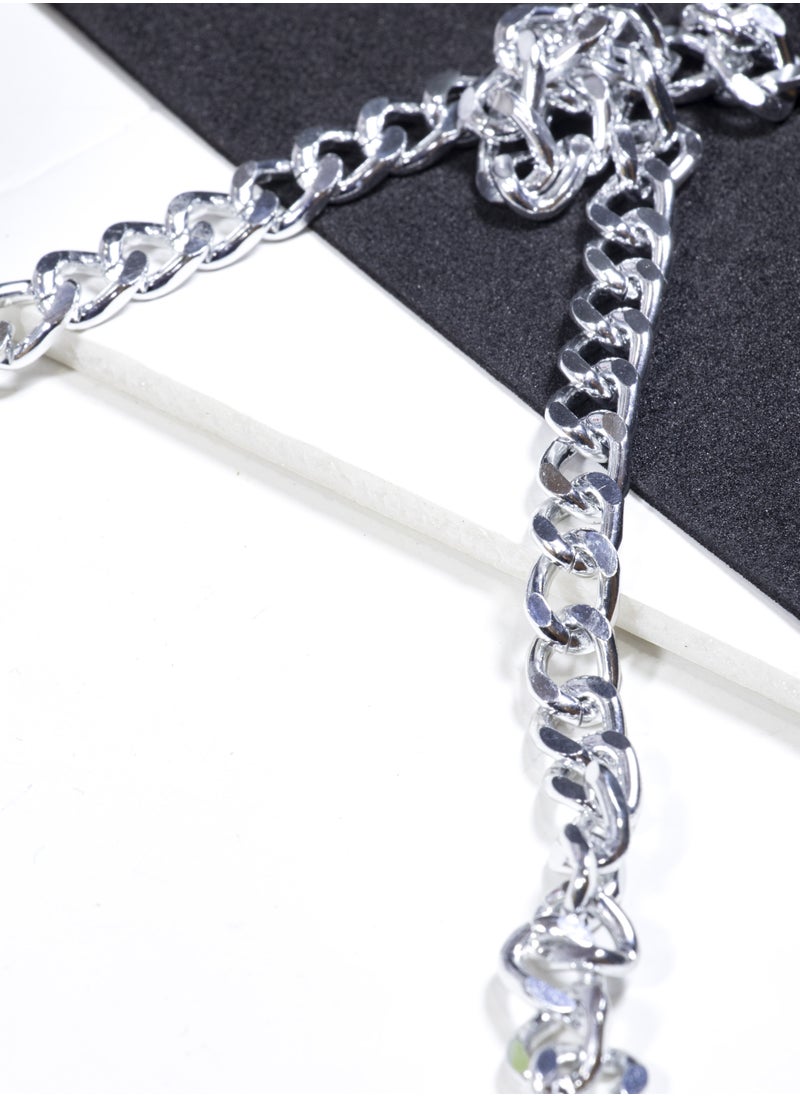 Generic Chain - 20m Heavy-Duty Silver-Plated Curb Chain, 9mm Wide - Ideal for Bag Straps, Jewelry Making, and DIY Crafts  - Image 4