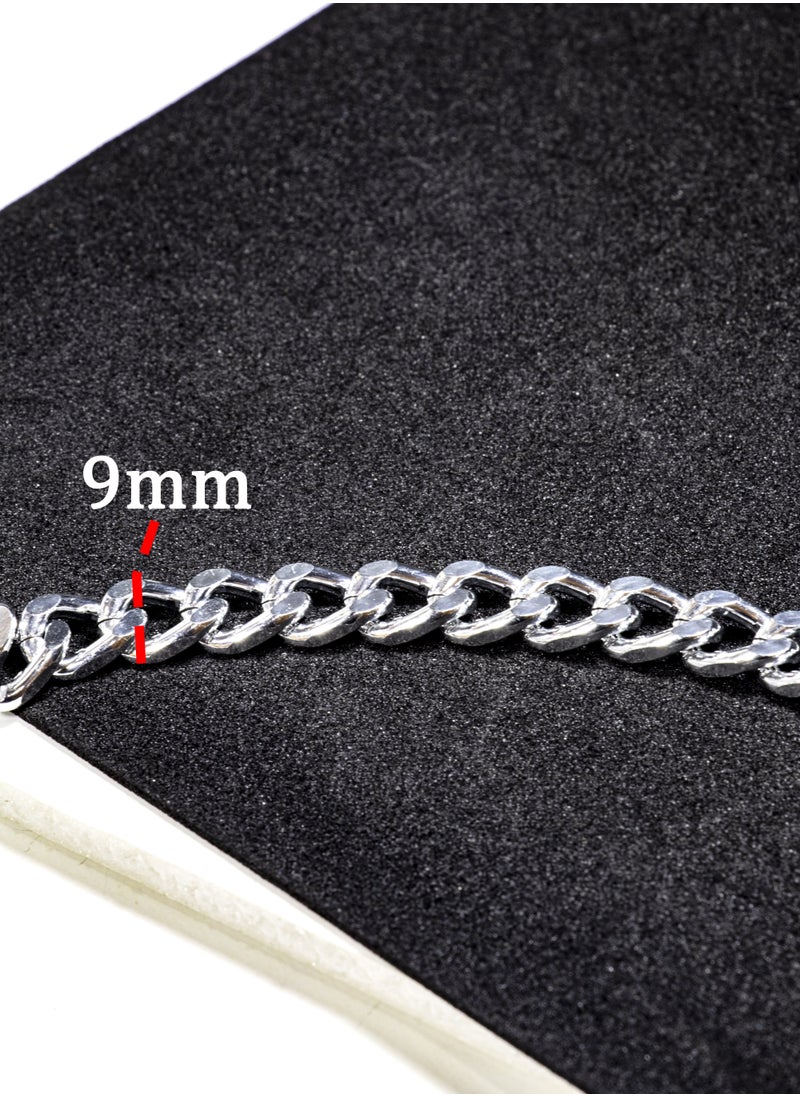 Generic Chain - 20m Heavy-Duty Silver-Plated Curb Chain, 9mm Wide - Ideal for Bag Straps, Jewelry Making, and DIY Crafts  - Image 3