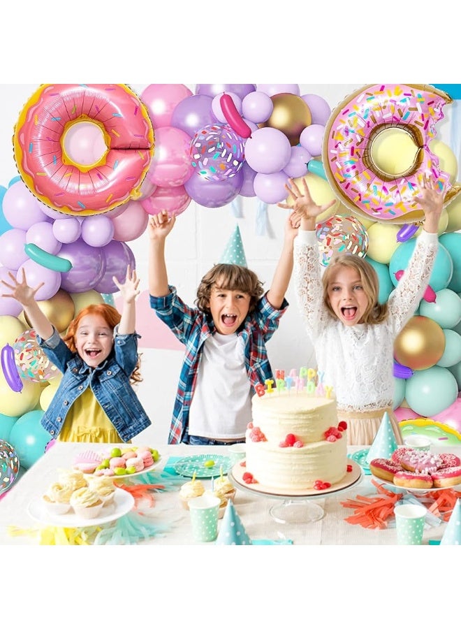Amandir 139pcs Pastel Donut Balloon Garland Arch Kit, Donut Sweet One Birthday Party Decorations Pink Sprinkles Confetti Ice Cream Foil Balloons for Donut Grow Up Baby Shower Two Sweet Party Supplies - Image 2