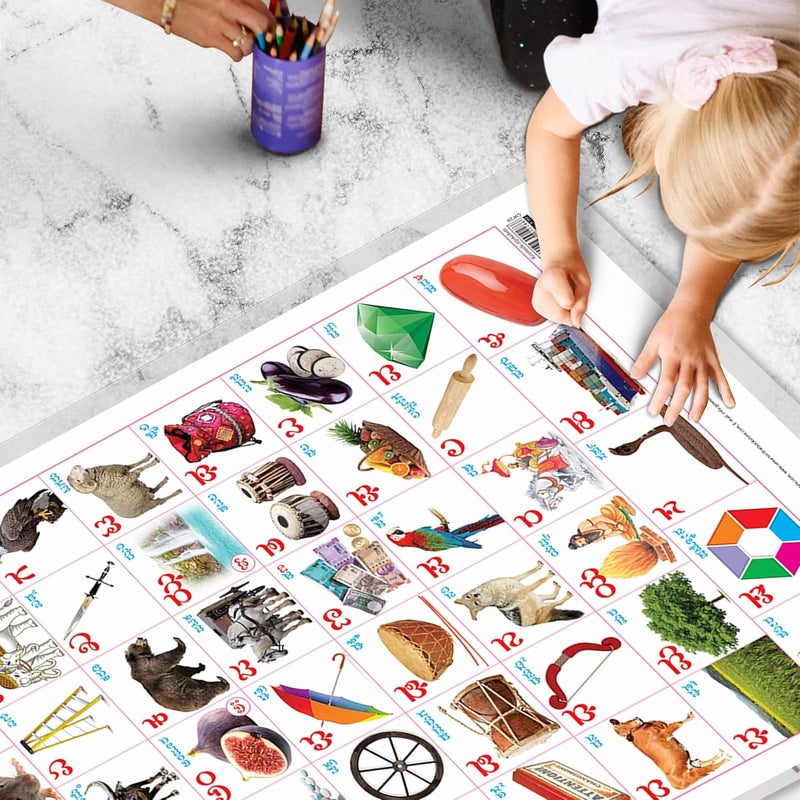 GoWoo Set of 2 Good Habits and Kannada Alphabet Early Learning Educational Charts for Kids | 20"X30" inch |Non-Tearable and Waterproof | Double Sided Laminated | Perfect for Homeschooling, Kindergarten and Nursery Students - Image 5