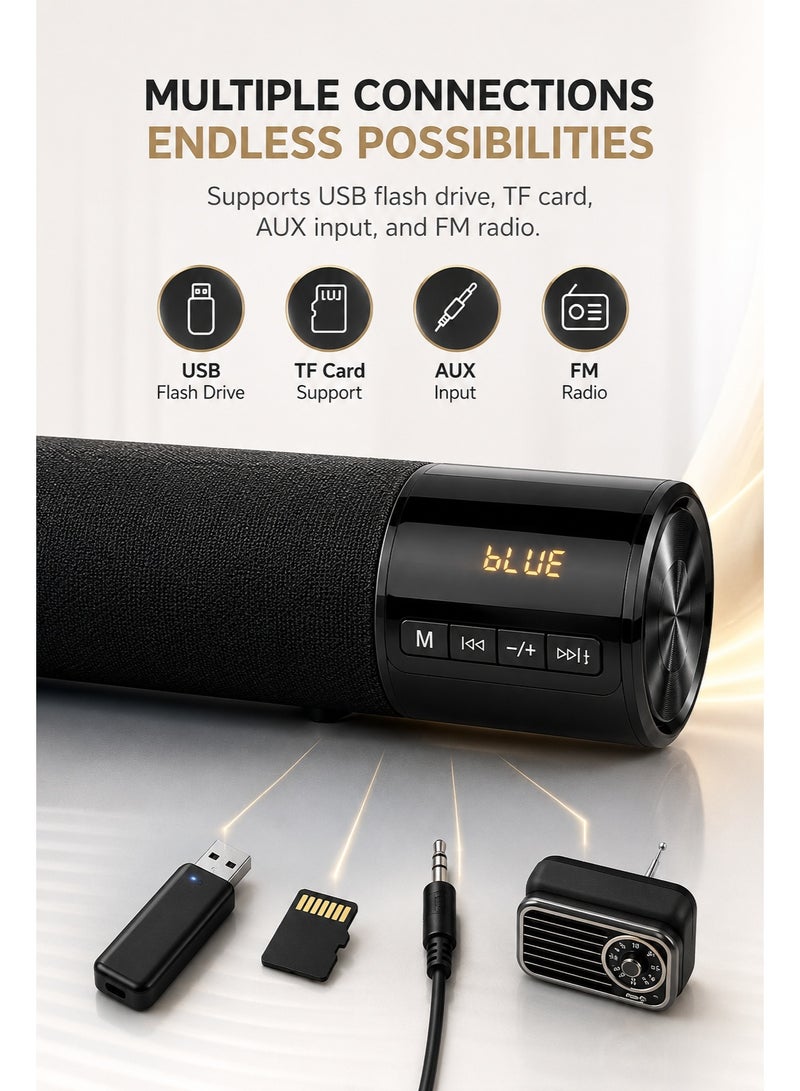 Kisonli LED  Stereo Speaker, Stereo Sound, Wireless Bluetooth Speaker, Support Aux/USB/Memory Card/Radio, Built-in Microphone for Answering Calls Through It - Image 5