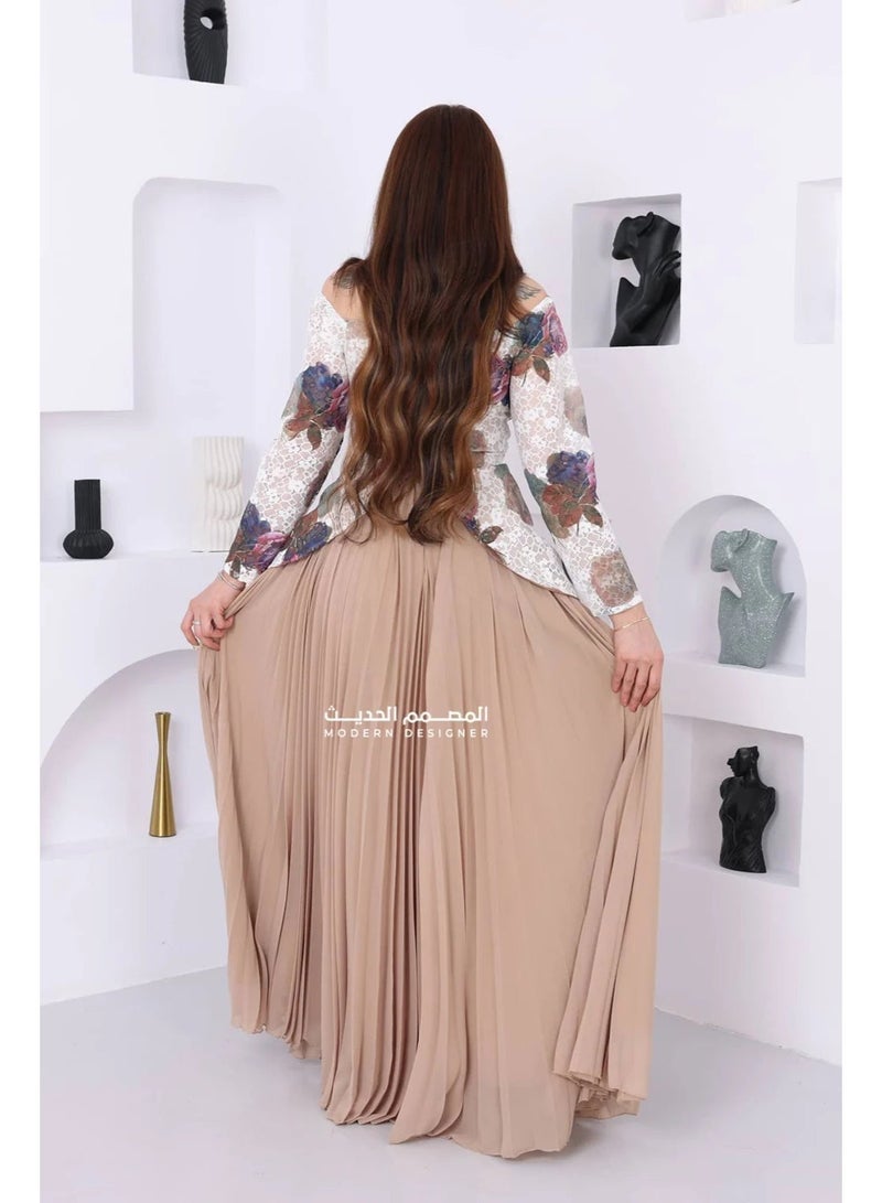 المصمم الحديث فستان مناسبات فاخر بتصميم يجمع بين الأناقة والفخامة، مثالي للمناسبات والحفلات يتميز الفستان بتصميم فريد من براند المصمم الحديث - Image 3