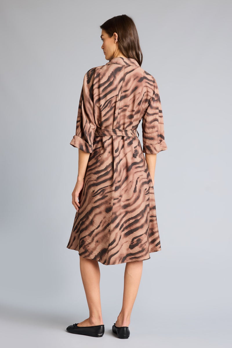 DeFacto Brown Woman Shirt Collar Double Sleeves Dress Casual - Image 5