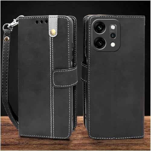 Excelsior Flip Cover for Oppo Reno 14 | Premium PU Leather | Full Protection (Black) - Image 1