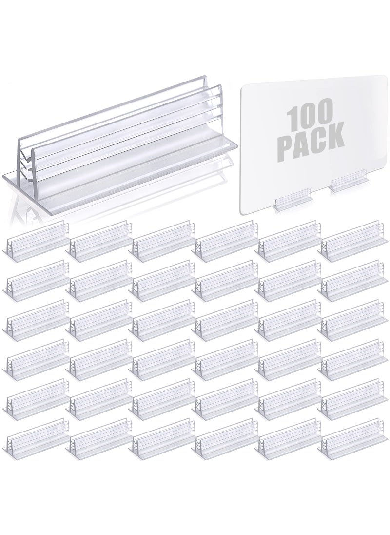 Fainne 100 Pieces Self Adhesive Sneeze Guard Holder 1 x 3 Inch Acrylic Panels Sheets Holder to Fasten Glass Plate for Desk Table Counter 004 to 015 Inch Thick 