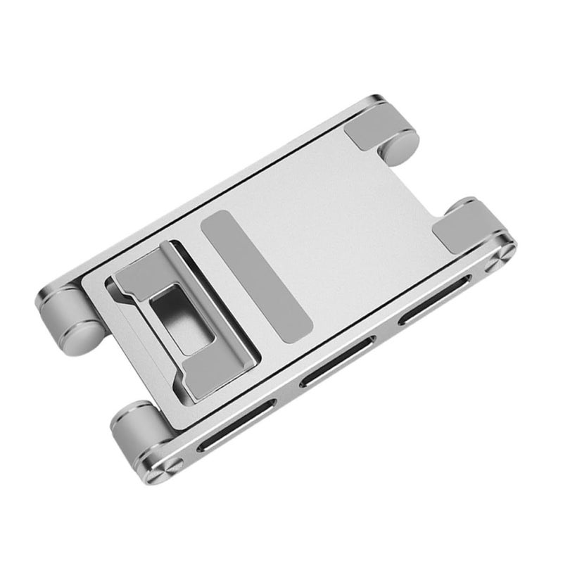 Foldable Aluminum Alloy Phone Stand Holder for Mobile Tablet Desktop Office Home Silver - Image 2