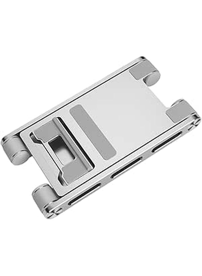 Foldable Aluminum Alloy Phone Stand Holder for Mobile Tablet Desktop Office Home Silver - Image 1