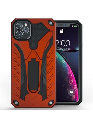 iPhone 12 Pro Max Premium Armor Case Built-In Kickstand - Military-Grade Shockproof Protective Cover with Reinforced Corners (Red) - view 2
