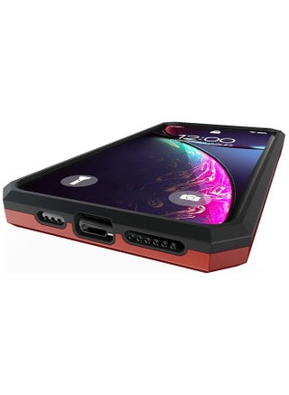 iPhone 12 Pro Max Premium Armor Case Built-In Kickstand - Military-Grade Shockproof Protective Cover with Reinforced Corners (Red) - view 3