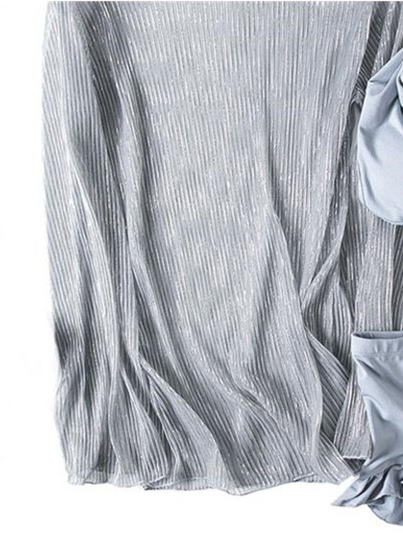 نادانباو 3pcs New outdoor slimming split long-sleeved cover-up beach swimsuit suit - Image 3