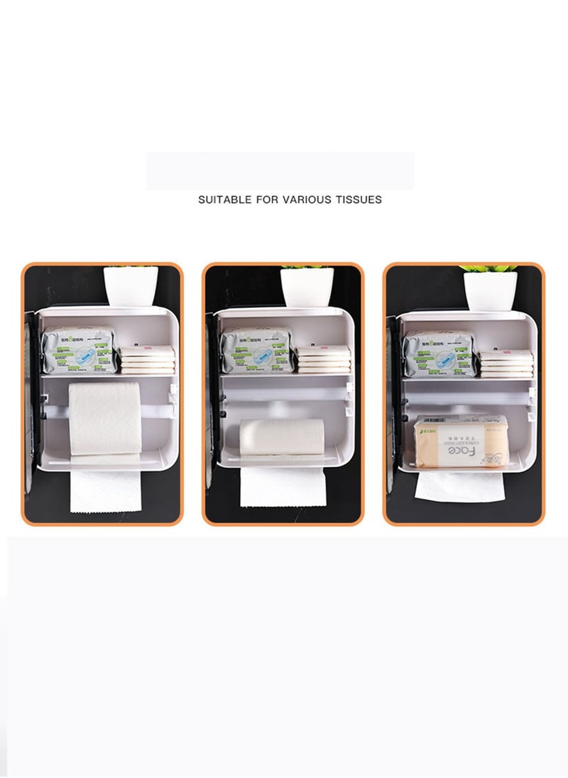 Generic - Smart Aromatherapy Bathroom Tissue Box Toilet Paper Storage Rack Nail-free Drill-free Waterproof Suitable for Bathroom and Toilet Grey - Image 1