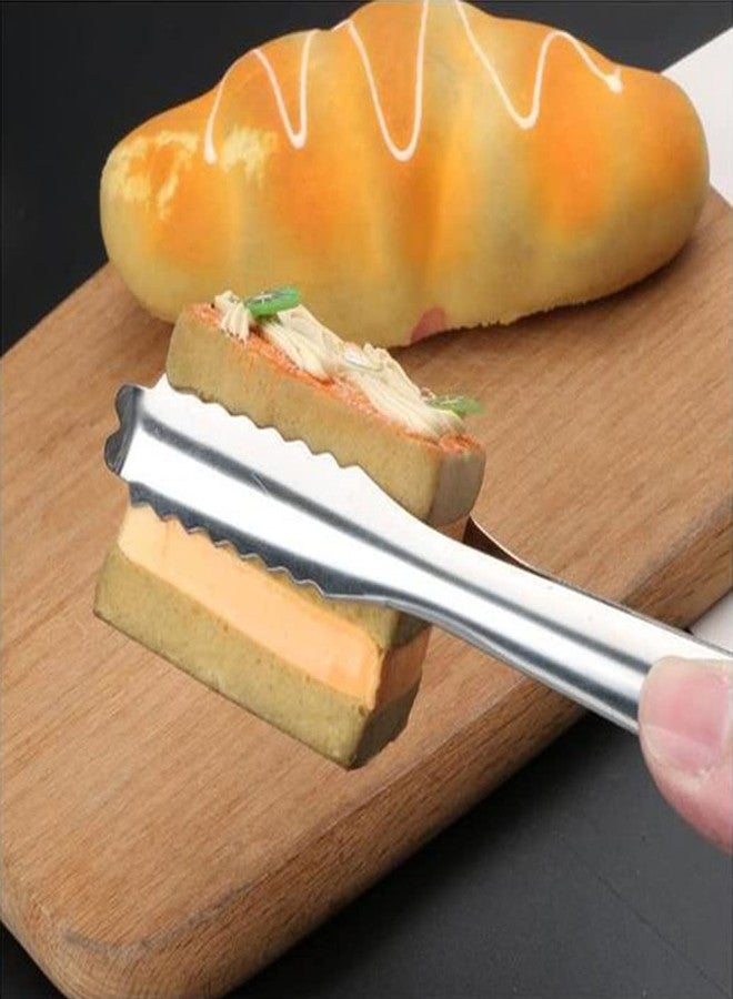 إريوكتري مجموعة ملاقط مطبخ من إيريوكتري، 3 قطع، ملاقط من الفولاذ المقاوم للصدأ 7 بوصة، مثالية للطبخ والشواء، ملاقط طعام لحفلات الشاي والقهوة، لتقديم المقبلات والخبز والثلج، والطبخ والشواء. - Image 4