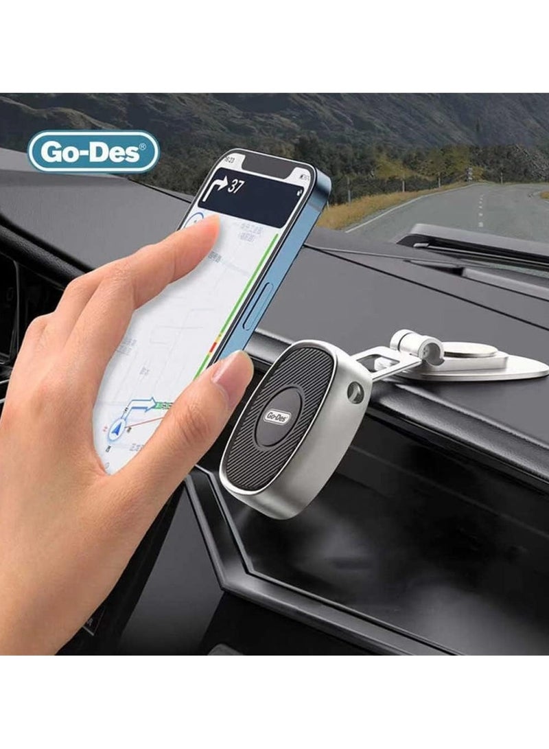 GO-DES Go Des GD-HD788 Folding Magnetic Car Phone Holder 360° Rotating Highly Adjustable Mobile Phone Holder. - Image 2