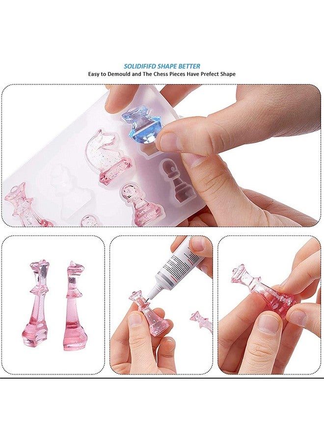 Snoogg Snoogg Chess Resin Molds Set Including 12in Silicone Checker Chess Board and 3D Piece for Resin Mold/with Finger Cap, Dropper, Pouring Cup and Mixing Stick - Image 2