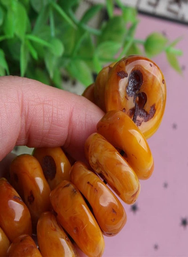 Wixine ويكسين 1 قطعة سوار شمع العسل القديم من البلطيق مع خرزات سوار من العنبر بشكل الرجال والنساء (اللون: أصفر) - Image 5