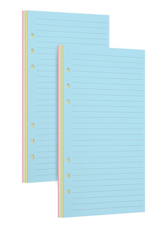 Imslery 100 GSM Colored Lined A5 6-Hole Refill Paper – Ruled Planner Inserts for 6-Ring Binders, Thick Fountain Pen Friendly, No Bleed, Perfect for Double-Sided Writing（2 Packs) - Image 1