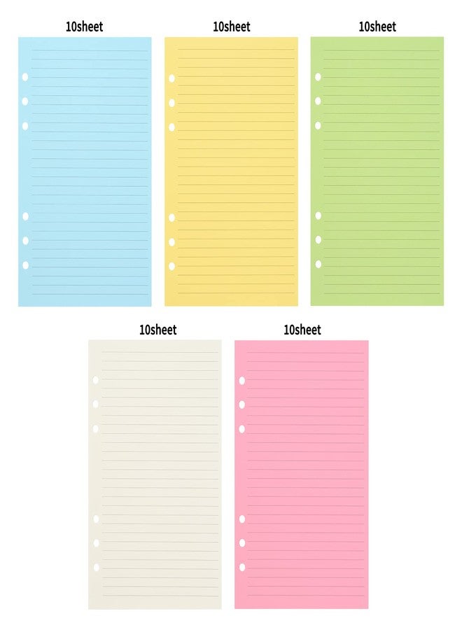 Imslery 100 GSM Colored Lined A5 6-Hole Refill Paper – Ruled Planner Inserts for 6-Ring Binders, Thick Fountain Pen Friendly, No Bleed, Perfect for Double-Sided Writing（2 Packs) - Image 5