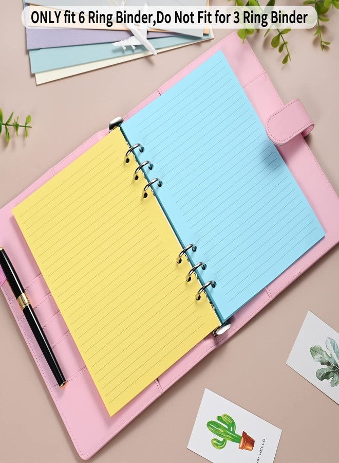 Imslery 100 GSM Colored Lined A5 6-Hole Refill Paper – Ruled Planner Inserts for 6-Ring Binders, Thick Fountain Pen Friendly, No Bleed, Perfect for Double-Sided Writing（2 Packs) - Image 3