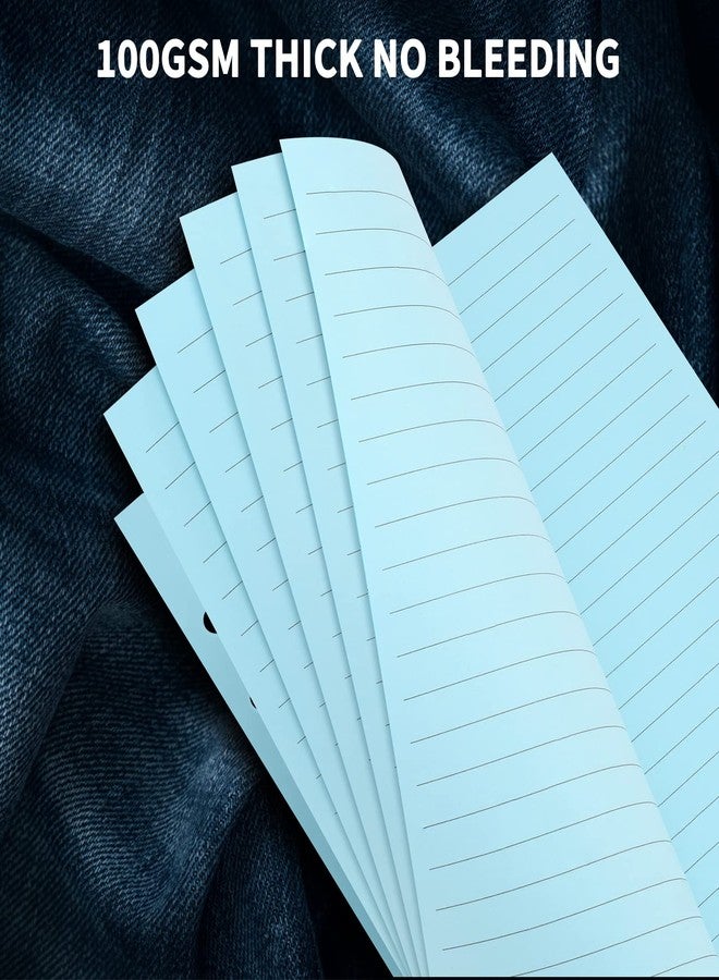 Imslery 100 GSM Colored Lined A5 6-Hole Refill Paper – Ruled Planner Inserts for 6-Ring Binders, Thick Fountain Pen Friendly, No Bleed, Perfect for Double-Sided Writing（2 Packs) - Image 4