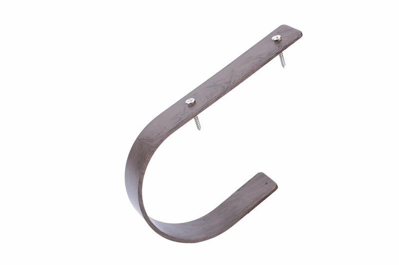 Colornest 2 Pack Modern Curtain Tiebacks Wall Mount | Wenge Wood Look Solid Aluminum U Shaped Curtain Wall Hooks Drapery Pull Backs Curtain Holders - Image 5