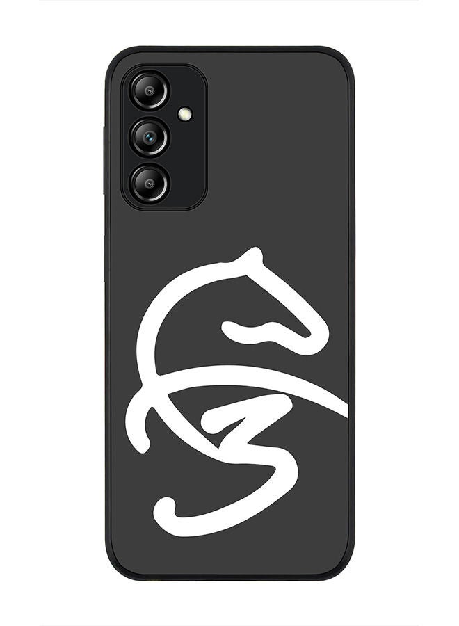 Stylizedd حافظة حواف سوداء متينة لهاتف سامسونج جالاكسي A24 4G - حافظة مرنة من المطاط ضد الصدمات - تصميم فاز3 رمادي - Image 1