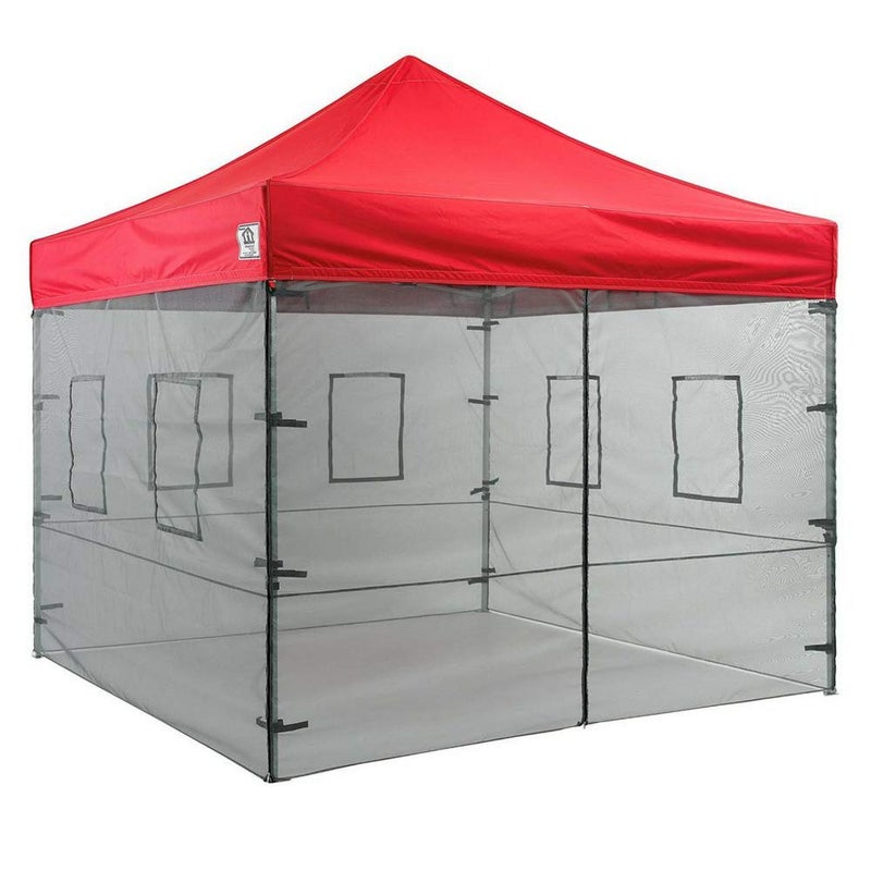 Impact Canopy Walls for 10' x 10' Canopy Tent, Food Service Mesh Sidewall Kit with Service Windows, 4 Walls Only, Black Mesh - Image 4