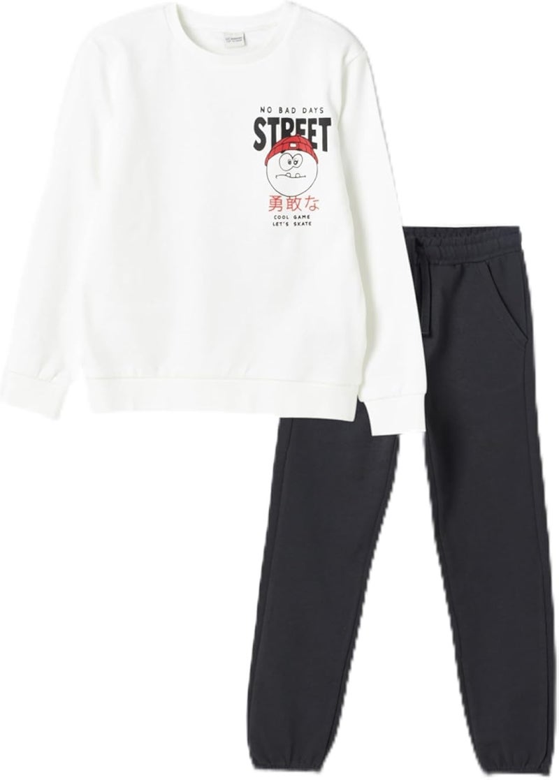 LC WAIKIKI Boy Crew Neck Printed Tracksuit Set