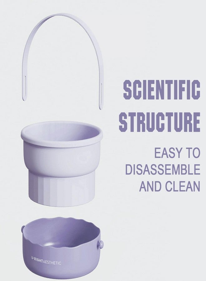 Zhongren Silicone Makeup Brush Cleaner Mat 3 in 1 Cosmetic Brush Cleaning Bowl Makeup Brush Washing Drying Holder Portable Makeup Brush Storage Organizer Holder (Purple) - Image 3